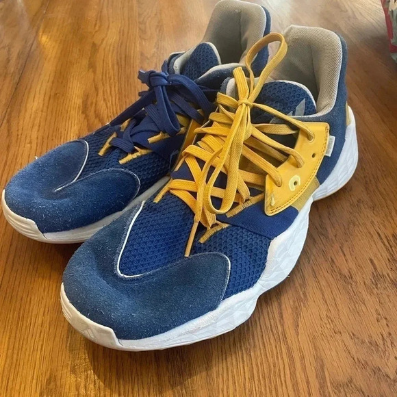 Hardin Vol. 4‎ Basketball shoes Men’s Size 9.5 Blue Suede Yellow Sneakers #54 - Picture 2 of 11